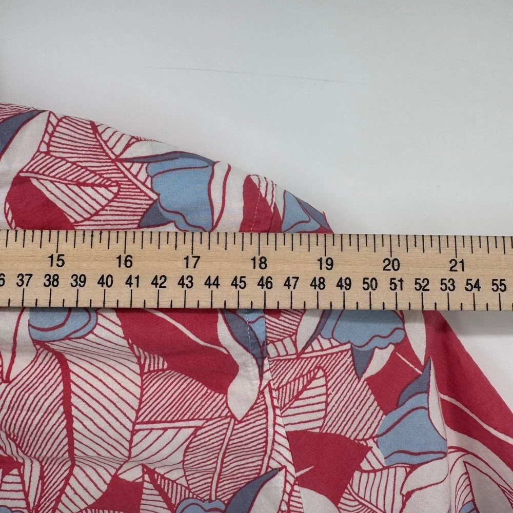Vineyard Vines Mens Slim Fit Murray Shirt Red Blue Floral Leaf Cotton Large